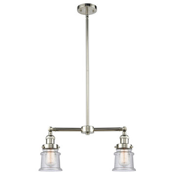 Small Canton 2-Light Chandelier, Polished Nickel, Seedy