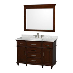 Ackley 48 inch Dark Chestnut Finish Single Bathroom Vanity - Bathroom Vanities And Sink Consoles