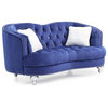 Glory Furniture Jewel Velvet Loveseat in Blue