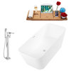 Tub, Faucet and Tray Set Streamline 59" Freestanding KH82-100