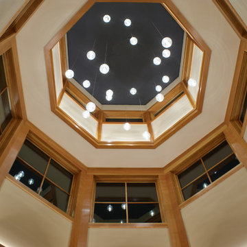 Constellation-Inspired Lighting in the Tower of Shingle-Style Lake Home