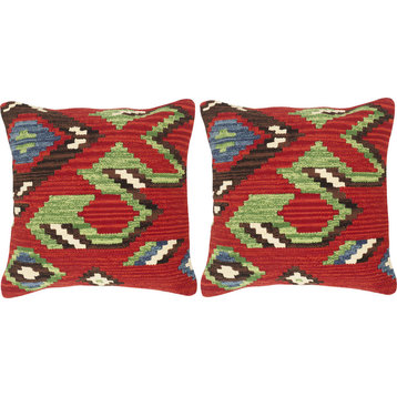 Katsina Pillows, Set of 2, Red, Down Feather Filler