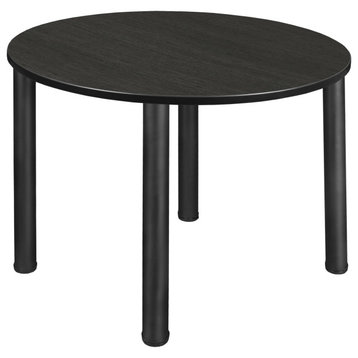Regency Kee 48 in. Large Round Breakroom Table- Ash Grey Top, Black Legs