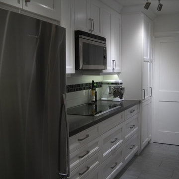 Condo White Galley Kitchen