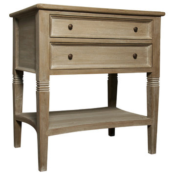 QS Oxford 2-Drawer Side Table, Weathered