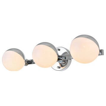 Living District Majesty 3-Light Chrome & Frosted White Bath Sconce