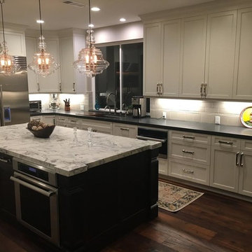 Kitchen Remodel - Winter Cloud Honed Quartzite & Black Absolute Brushed Granite