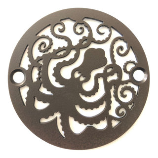 Shower Drain, 3.25 Diameter, Octopus Design by Designer Drains 