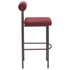 Barstool Set of 2, Red and Bronze, Counter Stool