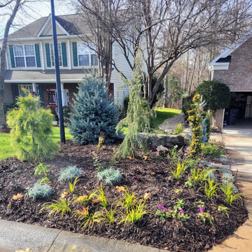 Stylized Natural Garden W/ Flagstone Mosaic Accented Walkway