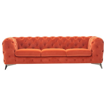Slader Modern Orange Fabric Sofa