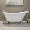 DreamLine Atlantic 61" L x 28" H Acrylic Freestanding Bathtub with Chrome Finish