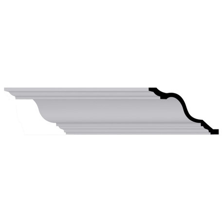 5"Hx7 1/2"Px9 3/8"Fx94 1/2"L Niobe Smooth Crown Moulding
