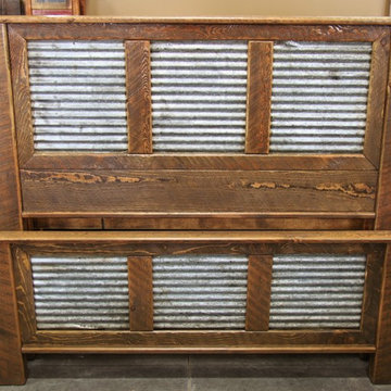 TIN BED * ROUGH SAWN * Rustic Brown