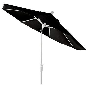 9' Round 360 Rotating Auto Tilt Umbrella, White, Sunbrella, Black