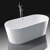 Aarhus White Acrylic Oval Freestanding Bathtub 60" L
