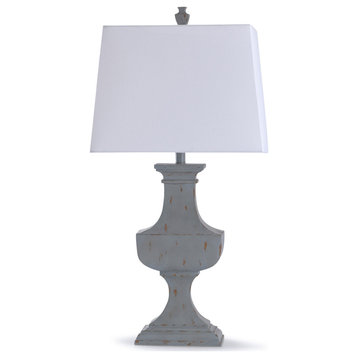Basilica Sky 1 Light Table Lamp, Weathered Gray Blue and White