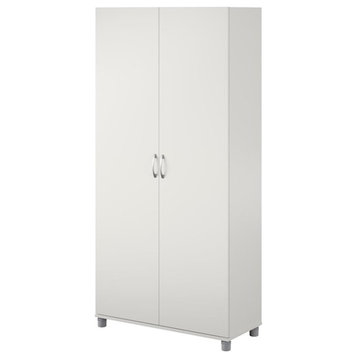 Home Square 2-Piece Set with 36" Utility Cabinet and 24" Wall Cabinet in White