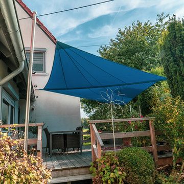 Manuell aufrollbares Sonnensegel | Terrasse | blau
