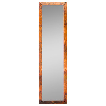 Hammered Copper Floor Mirror, Dark