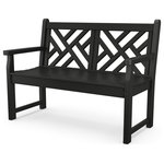 Polywood - Polywood Chippendale 48" Bench, Black - Whether it's on the deck or in a special corner of the garden, the POLYWOOD Chippendale 48" Bench will add a touch of elegance and style to your outdoor living space. This durable bench is built to last through the years with very little maintenance. It's constructed of solid POLYWOOD lumber in a variety of attractive, fade-resistant colors to give it the appearance of painted wood without the upkeep wood requires. Made in the USA and backed by a 20-year warranty, this eco-friendly bench won't splinter, crack, chip, peel or rot and it never needs to be painted, stained or waterproofed. It's also designed to withstand nature's elements and to resist stains, corrosive substances, salt spray and other environmental stresses.