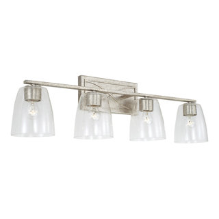 Sylvia 4 Light Bathroom Vanity Light, Antique Silver