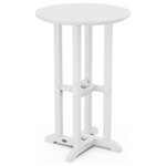 Polywood - Polywood 24" Round Farmhouse Counter Bistro Table, White/White - This counter table adds height to your dining area without taking up a lot of space. POLYWOOD furniture is constructed of solid POLYWOOD lumber that's available in a variety of attractive, fade-resistant colors. It won't splinter, crack, chip, peel or rot and it never needs to be painted, stained or waterproofed. It's also designed to withstand nature's elements as well as to resist stains, corrosive substances, salt spray and other environmental stresses. Best of all, POLYWOOD furniture is made in the USA and backed by a 20-year warranty.
