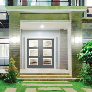 Masonite HD 3 Lite Equal Exterior Steel Doors with Chord Glass