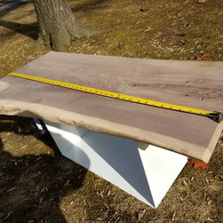 Natural Live Edge Wood Bench with Custom Base - Products
