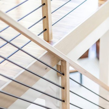 Modern WHite Oak Stair & Railing Transformation, Plymouth