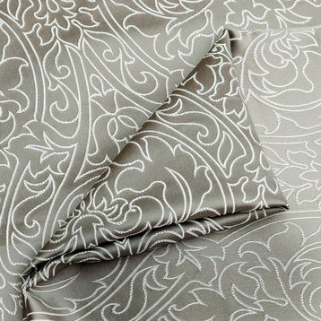 Damask Ornate Embroidered Fabric By The Yard, Jacquard Fabric, Upholstery
