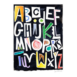 Oopsy Daisy, Fine Art for Kids - "Silk Alphabet Color" Posters That Stick by Jill McDonald - Kids Wall Decor