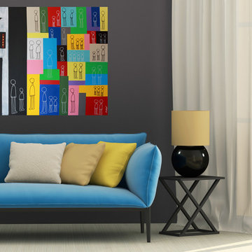 "Urban Allegory #2" by Doron Noyman in a room setting