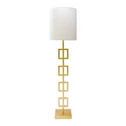 Worlds Away Quinn Gold leaf Floor Lamp - Floor Lamps