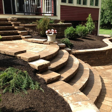 Hollis, NH Tiered Walls, Grand Stairs, and Patio