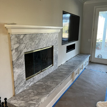 Fireplace | Custom Tile Panel & Panel Base