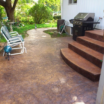 Stamped concrete Steps and Walkway