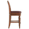 Alaterre Furniture Napa Counter Height Stool with Back - Mahogany