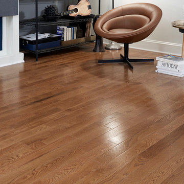 Basement, Industrial Music Room - Piedmont Gunstock, Solid, White Oak Hardwood