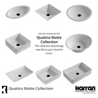 Karran Quattro QM162 Matte White Acrylic 19" Round Bathroom Vessel Sink