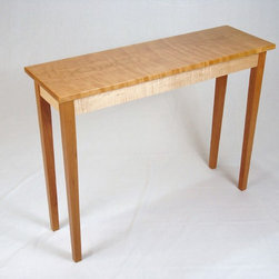 Figured Cherry and Curly Maple Hall Table - Side Tables And End Tables