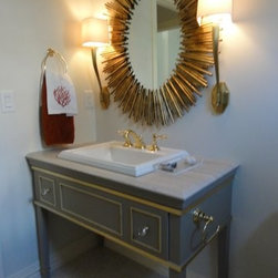 Modern Classic Gold trimmed vanity - Bathroom Cabinets