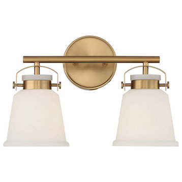 Kaden 2-Light Bathroom Vanity Light, Warm Brass
