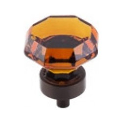 Top Knobs Additions Collection Wine Octogan Crystal Knob 1 1/8" w/ Oil Rubbed Br - Cabinet And Drawer Knobs