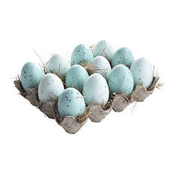 DECORATIVE ROBIN'S EGGS - SET OF 2 - Holiday Decorations