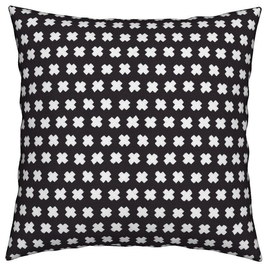 Curated visual reference: Geometric Pattern Scandinavian Throw Pillows Reference: Cross Geometric Black And White Trend Throw Pillow