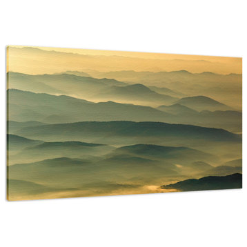 Foggy Mountain Layers at Sunset Landscape Photo Canvas Prints, 16" X 20"