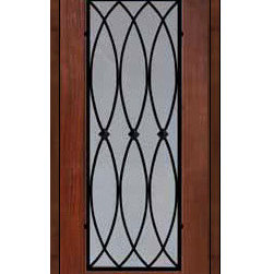 Single Door 80 Fiberglass La SalleFull Lite Wrought Iron - Front Doors