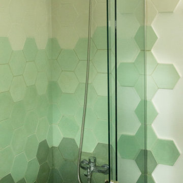 Baño - Azulejos hexagonales