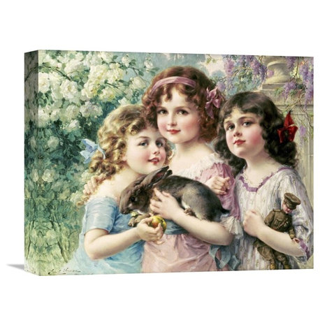 "The Three Graces" Stretched Canvas Giclee by Emile Vernon, 16"x13"